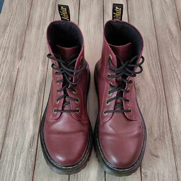 Dr. Martens 1460 Women's Smooth Leather Lace Up Boots In Cherry Red Woman's 9 - Picture 14 of 15